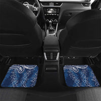 Polynesia Plumeria Lei Car Mats Navy Blue Curves Motif LT7 Set 2pcs - Back Navy Blue - Polynesian Pride