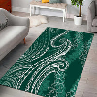 Polynesia Plumeria Lei Area Rug Sage Green Curves Motif