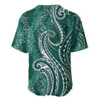 Polynesia Plumeria Lei Baseball Jersey Sage Green Curves Motif