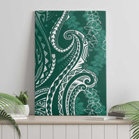 Polynesia Plumeria Lei Canvas Wall Art Sage Green Curves Motif LT7 - Polynesian Pride