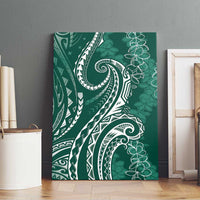 Polynesia Plumeria Lei Canvas Wall Art Sage Green Curves Motif LT7 - Polynesian Pride