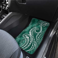 Polynesia Plumeria Lei Car Mats Sage Green Curves Motif LT7 - Polynesian Pride