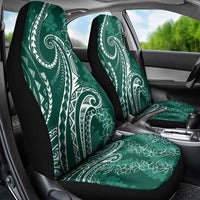 Polynesia Plumeria Lei Car Seat Cover Sage Green Curves Motif