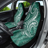 Polynesia Plumeria Lei Car Seat Cover Sage Green Curves Motif