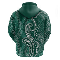 Polynesia Plumeria Lei Hoodie Sage Green Curves Motif
