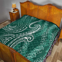 Polynesia Plumeria Lei Quilt Sage Green Curves Motif