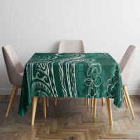Polynesia Plumeria Lei Tablecloth Sage Green Curves Motif LT7 - Polynesian Pride