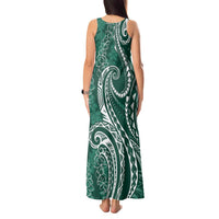 Polynesia Plumeria Lei Tank Maxi Dress Sage Green Curves Motif