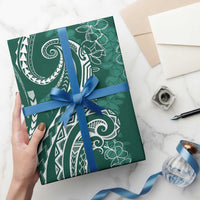 Polynesia Plumeria Lei Wrapping Paper Sage Green Curves Motif LT7 - Polynesian Pride