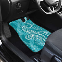 Polynesia Plumeria Lei Car Mats Teal Curves Motif LT7 - Polynesian Pride