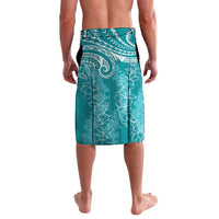 Polynesia Plumeria Lei Lavalava Teal Curves Motif