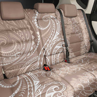 Polynesia Plumeria Lei Back Car Seat Cover Beige Curves Motif