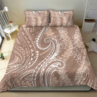 Polynesia Plumeria Lei Bedding Set Beige Curves Motif