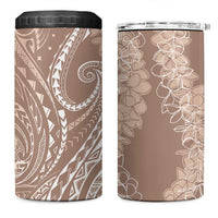 Polynesia Plumeria Lei 4 in 1 Can Cooler Tumbler Beige Curves Motif LT7 One Size: 16 oz Beige - Polynesian Pride