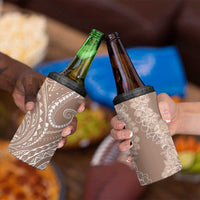 Polynesia Plumeria Lei 4 in 1 Can Cooler Tumbler Beige Curves Motif LT7 - Polynesian Pride