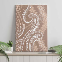 Polynesia Plumeria Lei Canvas Wall Art Beige Curves Motif LT7 - Polynesian Pride