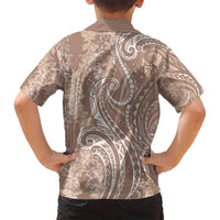 Polynesia Plumeria Lei Family Matching Off Shoulder Maxi Dress and Hawaiian Shirt Beige Curves Motif