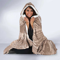 Polynesia Plumeria Lei Hooded Blanket Beige Curves Motif LT7 - Polynesian Pride