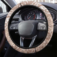 Polynesia Plumeria Lei Steering Wheel Cover Beige Curves Motif LT7 - Polynesian Pride
