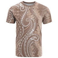 Polynesia Plumeria Lei T Shirt Beige Curves Motif