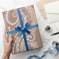 Polynesia Plumeria Lei Wrapping Paper Beige Curves Motif LT7 - Polynesian Pride
