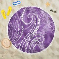 Polynesia Plumeria Lei Beach Blanket Periwinkle Curves Motif LT7 One Size 150cm Periwinkle - Polynesian Pride