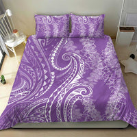 Polynesia Plumeria Lei Bedding Set Periwinkle Curves Motif