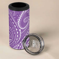 Polynesia Plumeria Lei 4 in 1 Can Cooler Tumbler Periwinkle Curves Motif LT7 - Polynesian Pride