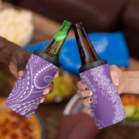 Polynesia Plumeria Lei 4 in 1 Can Cooler Tumbler Periwinkle Curves Motif LT7 - Polynesian Pride