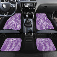 Polynesia Plumeria Lei Car Mats Periwinkle Curves Motif LT7 Set 4pcs Periwinkle - Polynesian Pride