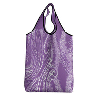 Polynesia Plumeria Lei Grocery Bag Periwinkle Curves Motif LT7 - Polynesian Pride