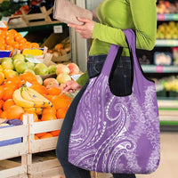 Polynesia Plumeria Lei Grocery Bag Periwinkle Curves Motif LT7 - Polynesian Pride
