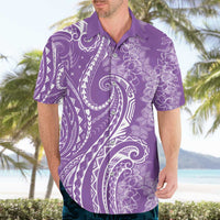 Polynesia Plumeria Lei Hawaiian Shirt Periwinkle Curves Motif LT7 - Polynesian Pride