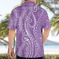 Polynesia Plumeria Lei Hawaiian Shirt Periwinkle Curves Motif LT7 - Polynesian Pride