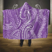 Polynesia Plumeria Lei Hooded Blanket Periwinkle Curves Motif LT7 - Polynesian Pride