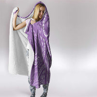 Polynesia Plumeria Lei Hooded Blanket Periwinkle Curves Motif LT7 - Polynesian Pride