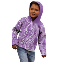 Polynesia Plumeria Lei Kid Hoodie Periwinkle Curves Motif LT7 - Polynesian Pride