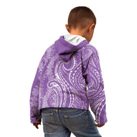 Polynesia Plumeria Lei Kid Hoodie Periwinkle Curves Motif LT7 - Polynesian Pride