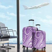 Polynesia Plumeria Lei Luggage Cover Periwinkle Curves Motif