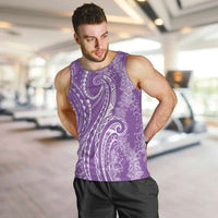 Polynesia Plumeria Lei Men Tank Top Periwinkle Curves Motif LT7 Periwinkle - Polynesian Pride