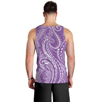 Polynesia Plumeria Lei Men Tank Top Periwinkle Curves Motif LT7 - Polynesian Pride