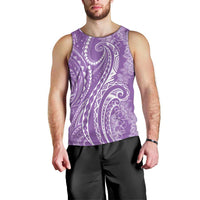 Polynesia Plumeria Lei Men Tank Top Periwinkle Curves Motif LT7 - Polynesian Pride