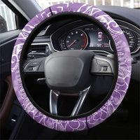 Polynesia Plumeria Lei Steering Wheel Cover Periwinkle Curves Motif LT7 - Polynesian Pride