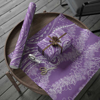 Polynesia Plumeria Lei Wrapping Paper Periwinkle Curves Motif LT7 - Polynesian Pride