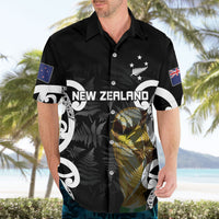 New Zealand WC2026 Custom Black Hawaiian Shirt Silver Fern LT7 - Polynesian Pride
