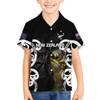 New Zealand WC2026 Custom Black Hawaiian Shirt Silver Fern LT7 - Polynesian Pride