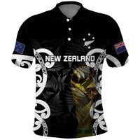 New Zealand Football WC2026 Custom Black Polo Shirt Silver Fern LT7 Black - Polynesian Pride
