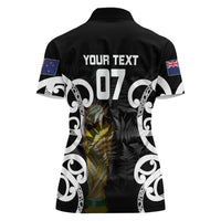 New Zealand WC2026 Custom Black Women Polo Shirt Silver Fern