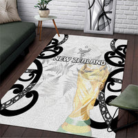 New Zealand WC2026 White Area Rug Silver Fern