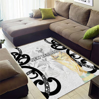 New Zealand WC2026 White Area Rug Silver Fern